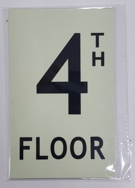 FLOOR NUMBER Sign4TH FLOOR SignPHOTOLUMINESCENT GLOW IN THE DARK SIGN FLOOR NUMBER Sign4TH FLOOR SignPHOTOLUMINESCENT GLOW IN THE DARK SIGN