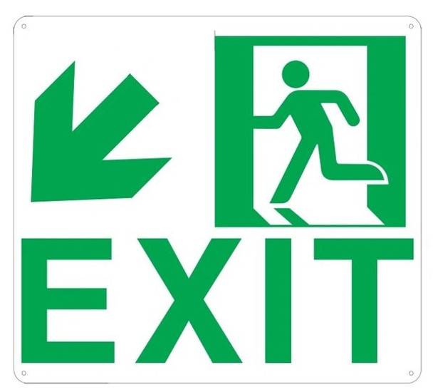 PHOTOLUMINESCENT EXIT SIGN HEAVY DUTY / GLOW IN THE DARK "EXIT" SIGN HEAVY DUTY PHOTOLUMINESCENT EXIT SIGN HEAVY DUTY / GLOW IN THE DARK "EXIT" SIGN HEAVY DUTY