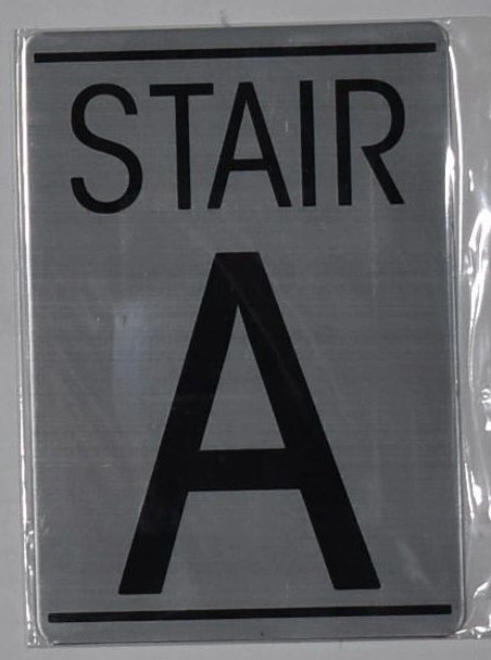 FLOOR NUMBER SignSTAIR A SignBRUSHED ALUMINUM FLOOR NUMBER SignSTAIR A SignBRUSHED ALUMINUM