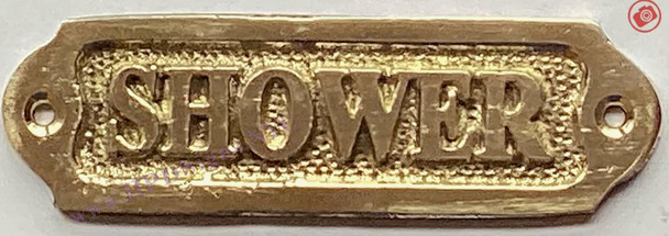 BRASS SHOWER SIGN-BRASS SHOWER DOOR SIGN