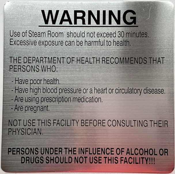 STEAM ROOM SIGN-STEAM ROOM SFETY SIGN STEAM ROOM SIGN-STEAM ROOM SFETY SIGN