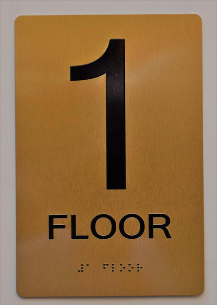 Stair and floor sign Raised letters , Raised Image & Grade 2 Braille - Includes Red Adhesive pad for Easy Installation