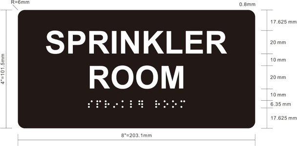 SPRINKLER ROOM HPD SIGN Raised letters & Grade 2 Braille - Includes Red Adhesive pad for Easy Installation SPRINKLER ROOM HPD SIGN Raised letters & Grade 2 Braille - Includes Red Adhesive pad for Easy Installation