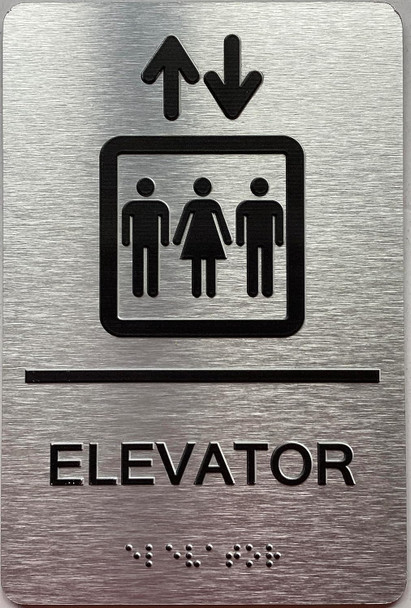 Elevator number sign with Raised letters/Image & Grade 2 Braille - Includes Red Adhesive pad for Easy Installation Elevator number sign with Raised letters/Image & Grade 2 Braille - Includes Red Adhesive pad for Easy Installation