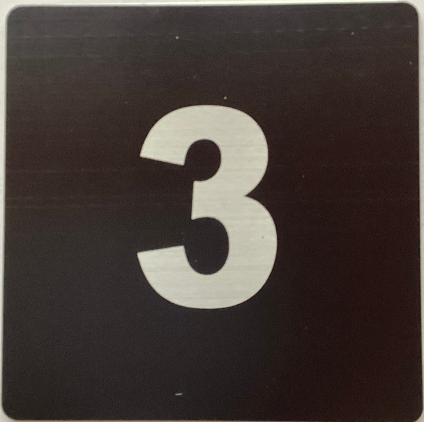 Apartment Number Sign/Door Number Sign 4x4 inch, Black, with Double Sided Tape-The Broadway Line