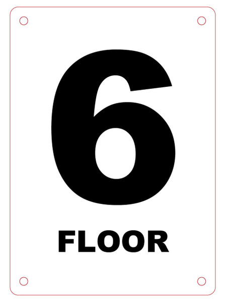 FLOOR NUMBER SIX SIGN FLOOR NUMBER SIX SIGN