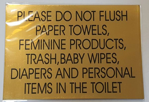 TOILET SIGN- GOLD ALUMINUM TOILET SIGN- GOLD ALUMINUM