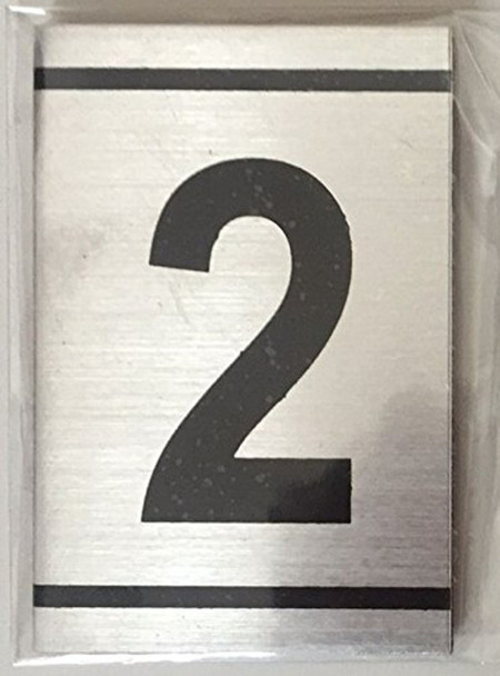 NUMBER SIGN -2 -BRUSHED ALUMINUM NUMBER SIGN -2 -BRUSHED ALUMINUM
