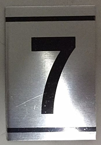NUMBER SIGN -7-BRUSHED ALUMINUM