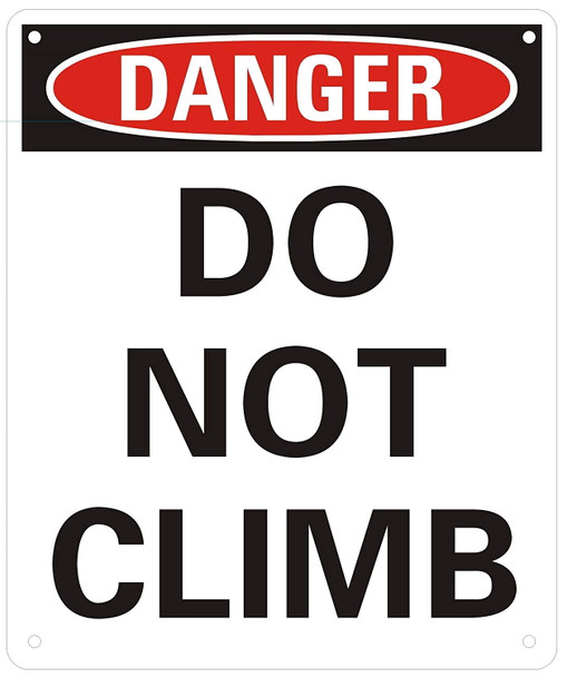 Danger: Do Not Climb on ladder sign