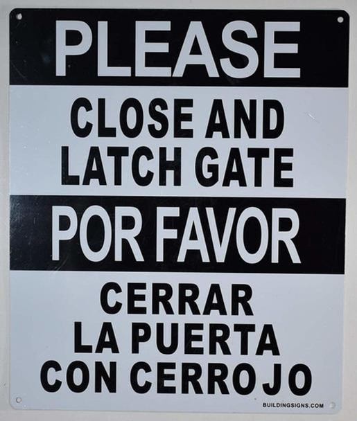 Please Close and Latch Gate Sign