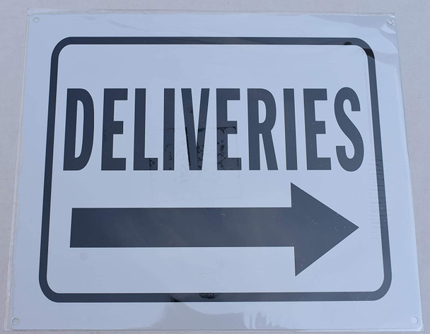 Deliveries Right Arrow Sign Deliveries Right Arrow Sign