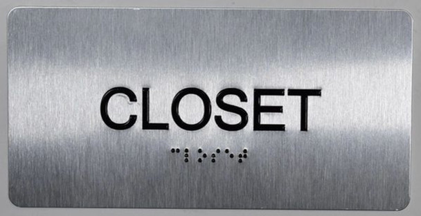 Closet Sign-Tactile Signs   Braille Sign with Raised Tactile Graphics and Letters