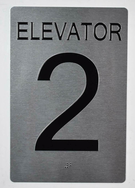 Elevator 2 Sign-Tactile Signs  Silver - Tactile Touch Braille Sign-Tactile Signs Elevator 2 Sign-Tactile Signs  Silver - Tactile Touch Braille Sign-Tactile Signs
