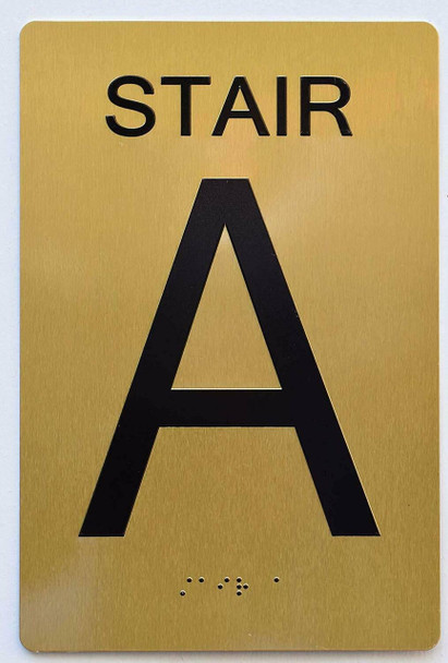 Stair A Sign-Tactile Signs - Gold Stair A Sign-Tactile Signs - Gold