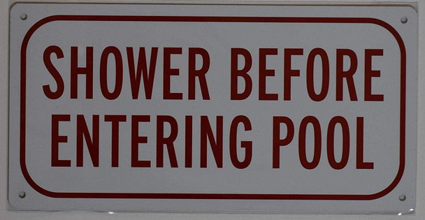 Shower Before Entering Pool Sign