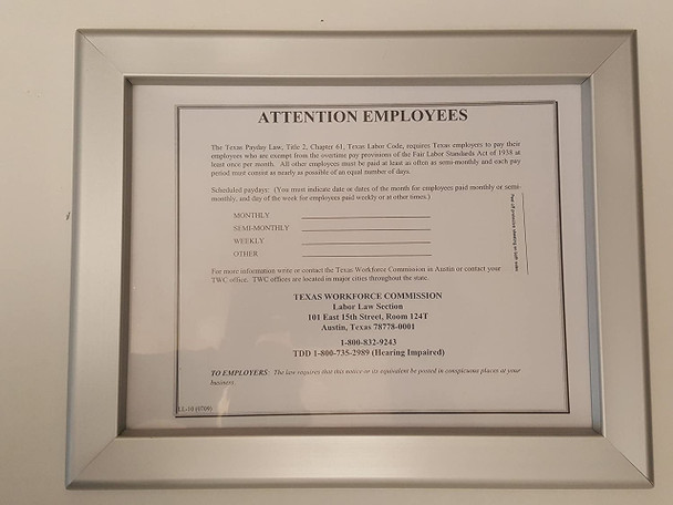 TEXAS WORKFORCE COMMISSION NOTICE FRAME TEXAS WORKFORCE COMMISSION NOTICE FRAME