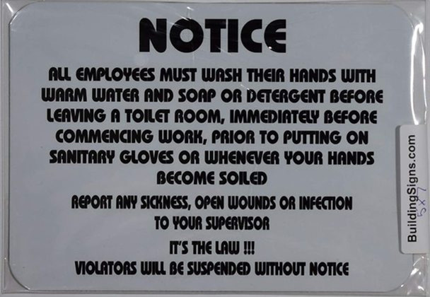 Notice All Employees Must WASH Their Hands with Warm Water and SOAP.Sign Notice All Employees Must WASH Their Hands with Warm Water and SOAP.Sign