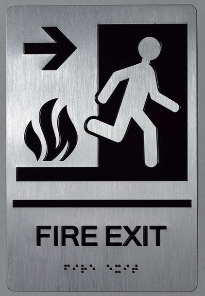FIRE EXIT Right Arrow Sign-Tactile Signs FIRE EXIT Right Arrow Sign-Tactile Signs