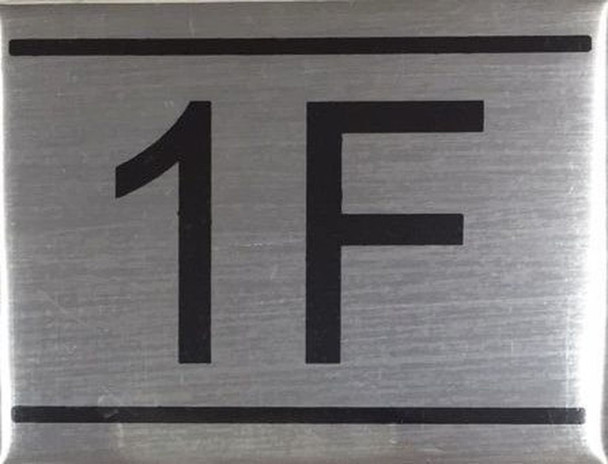 APARTMENT NUMBER SIGN -1F -BRUSHED ALUMINUM