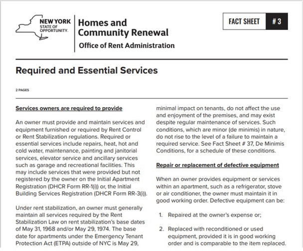 Fact Sheet #3: Required and Essential Services Fact Sheet #3: Required and Essential Services