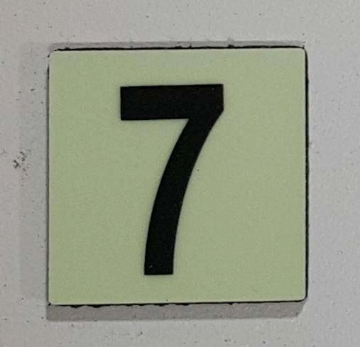 Glow in dark Number 7 sign The Liberty Line