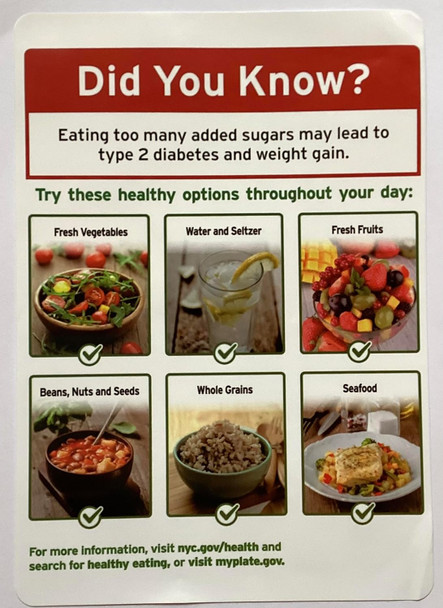 1 SET- NYC RESTURANT SIGN -Healthy Eating Information Poster 1 SET- NYC RESTURANT SIGN -Healthy Eating Information Poster