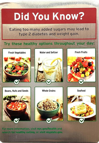 NYC HEALTHY EATING SIGN sign- NYC restaurant sign NYC HEALTHY EATING SIGN sign- NYC restaurant sign