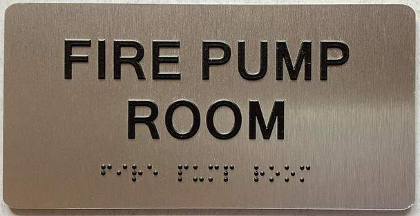 FIRE PUMP ROOM sign with Raised letters/Image & Grade 2 Braille - Includes Red Adhesive pad for Easy Installation FIRE PUMP ROOM sign with Raised letters/Image & Grade 2 Braille - Includes Red Adhesive pad for Easy Installation
