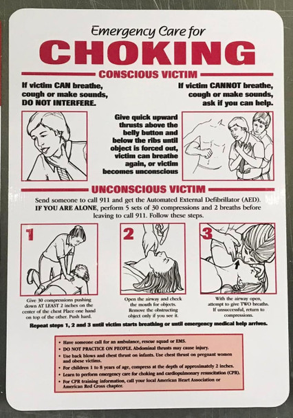 CHOKING POSTER SIGN- Restaurant choking sign CHOKING POSTER SIGN- Restaurant choking sign