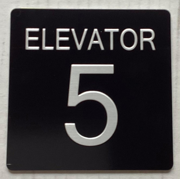 ELEVATOR NUMBER 5 SIGN with Raised letters/Image & Grade 2 Braille - Includes Red Adhesive pad for Easy Installation ELEVATOR NUMBER 5 SIGN with Raised letters/Image & Grade 2 Braille - Includes Red Adhesive pad for Easy Installation