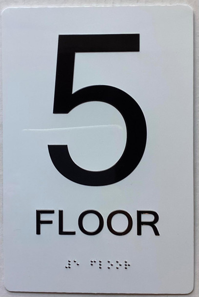 5TH floor sign/Floor 5 sign with Raised letters/Image & Grade 2 Braille - Includes Red Adhesive pad for Easy Installation 5TH floor sign/Floor 5 sign with Raised letters/Image & Grade 2 Braille - Includes Red Adhesive pad for Easy Installation