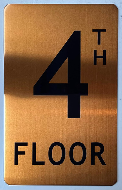 GOLD FLOOR NUMBER SIGN, aluminum, Size 5x8 inch The Gold Mountain Line GOLD FLOOR NUMBER SIGN, aluminum, Size 5x8 inch The Gold Mountain Line