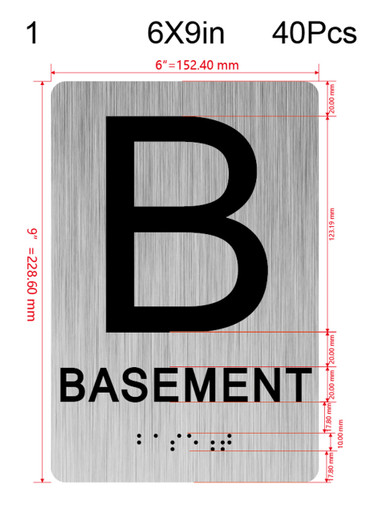 B-basement Sign-Tactile Signs -B-BASEMENT Floor Sign-Tactile Signs ...