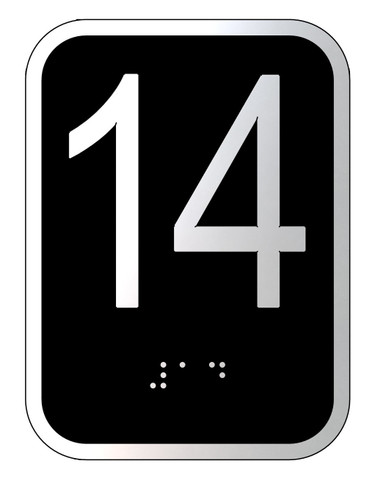 Elevator floor number 14 sign- Elevator Jamb Plate 14 ( 3x4, cast Iron ...