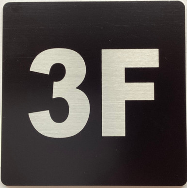 Apartment number 3F sign (4x4 inch, Black, double sided tape) - The ...