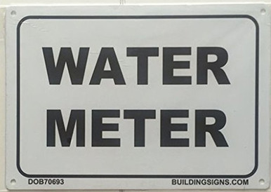 WATER METER SIGN (WHITE ALUMINIUM )