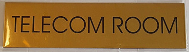 Telecom Sticker Sample TELECOM ROOM SIGN - Gold BACKGROUND WITH SELF ADHESIVE STICKER FOR ...