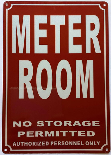 Meter On Sign METER ROOM SIGN (REFLECTIVE, Red, ALUMINIUM,7X10 INCH,RUST FREE)