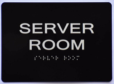 Server Room Sign-Tactile Signs -Black(Aluminium, Black/Silver,Size 5x7 ...