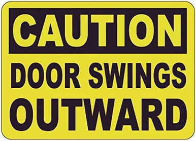 Two (2) PCS- Caution Door Wings Outward Label Decal Sticker Sign (5X7 ...