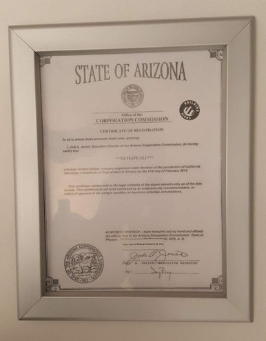 Certificate Frame state of Arizona 8.5x11 ( Heavy Duty)