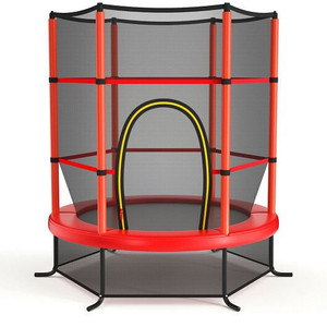 55 Inch Kids Recreational Trampoline Bouncing Jumping Mat with Enclosure Net-Red - Color: Red D681-TW10052RE 55 Inch Kids Recreational Trampoline Bouncing Jumping Mat with Enclosure Net-Red - Color: Red D681-TW10052RE