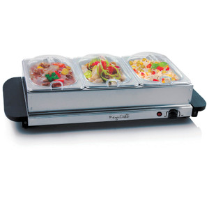 MegaChef Buffet Server & Food Warmer With 3 Removable Sectional Trays , Heated Warming Tray and Rem D970-MC-9003B MegaChef Buffet Server & Food Warmer With 3 Removable Sectional Trays , Heated Warming Tray and Rem D970-MC-9003B