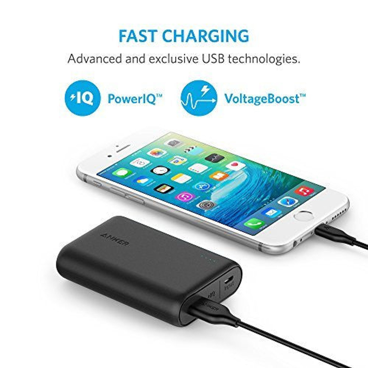 Anker PowerCore 10000mAh Portable Power Bank Battery Charger Fast Charging