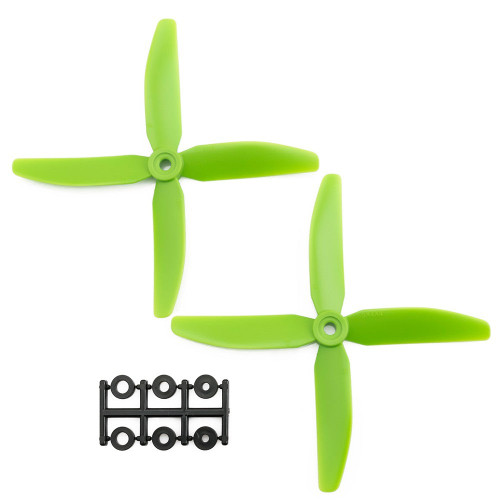 HQProp 5x4x4G CCW Propeller - 4 Blade (2 Pack - Green Nylon Glass Fiber)