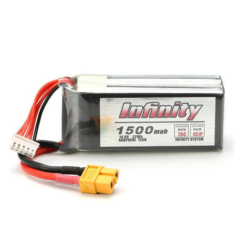 Infinity 4S 14.8V 1500mAh 70C 50C Graphene LiPo Battery XT60