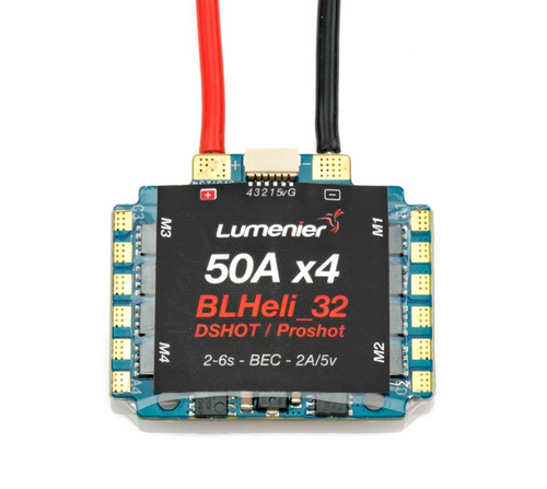 Lumenier BLHeli_32 32bit 50A 4-in-1 ESC 2-6s w/ BEC 2A/5v, DSHOT / Proshot