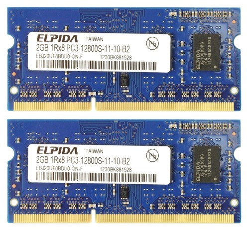 Elpida 4GB 2x 2GB DDR3 PC3-12800 1RX8 Macbook Laptop Memory RAM