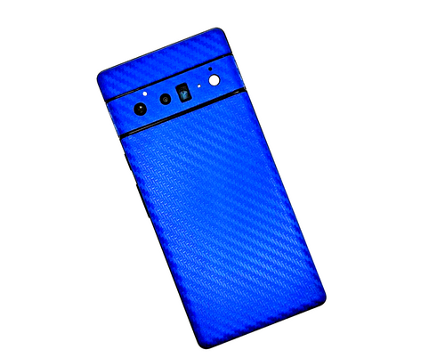 Carbon fiber skin wrap Google Pixel 6 Pro protector vinyl blue texture pattern
